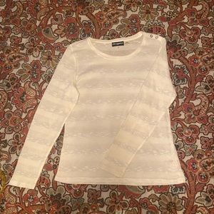 Karl Lagerfeld Paris Winter White Lightweight Sweater/Top